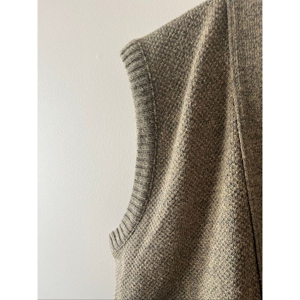 Vintage London Fog Sweater Vest XL Gray Knit Grandpa Core Academic old money - Picture 5 of 8